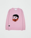 그라운드워크(GROUNDWORK) 보따리맨 페이스 니트 스웨터 / 핑크