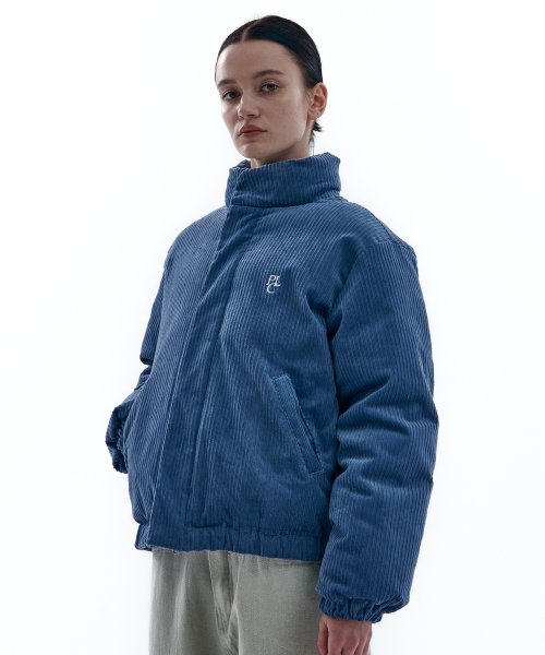 Blue corduroy outlet puffer jacket