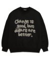 CHANGE IS GOOD 오버핏 맨투맨 (VLS0048) 블랙