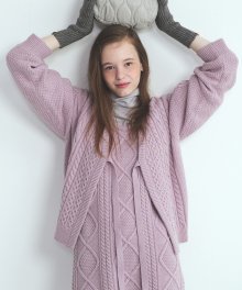 RIBBON CABLE CARDIGAN_PURPLE