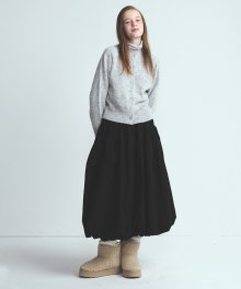 STRING BANDING LONG SKIRT_BLACK