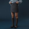 Check wool mini skirt