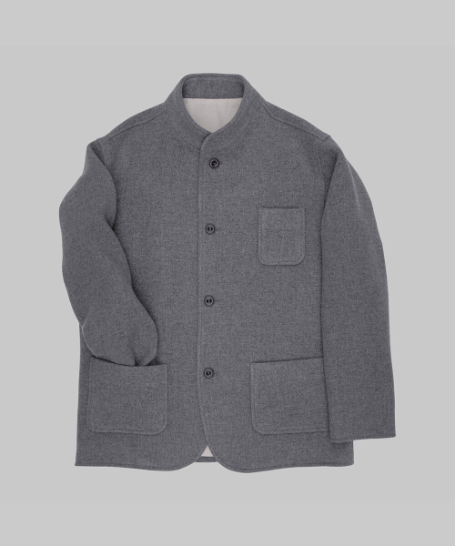 Grey Soft Melton Wool Overjacket