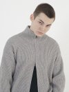 Modal Knit Zip-up Cardigan (Gray)