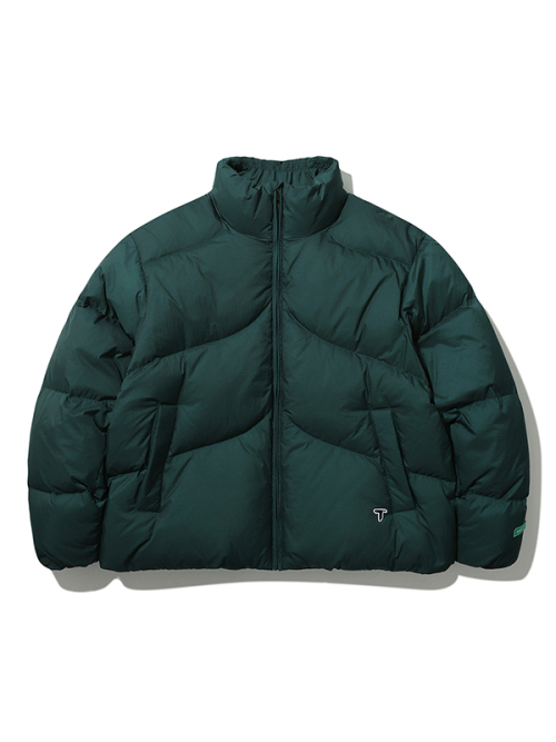 Стеганый пуховик Curve Quilting Teal Green
