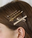 하스(HAS) [선물포장][4 set] HW001 Glitter ribbon hair pin set