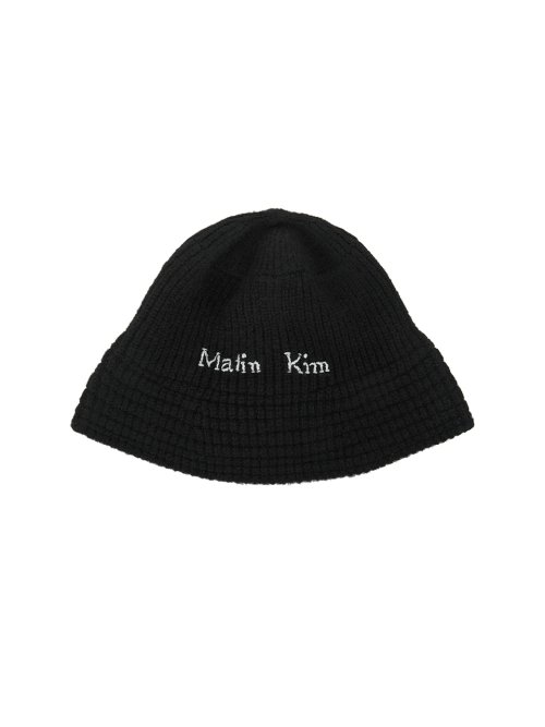 MUSINSA | MATIN KIM LOGO KNIT BUCKET HAT IN BLACK