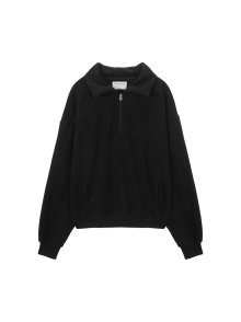 BIG LOGO HALF ZIP SWEATSHIRT IN BLACK