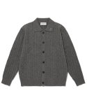 누프에블루(NEUFETBLEU) NEB cable knit cardigan (gray)