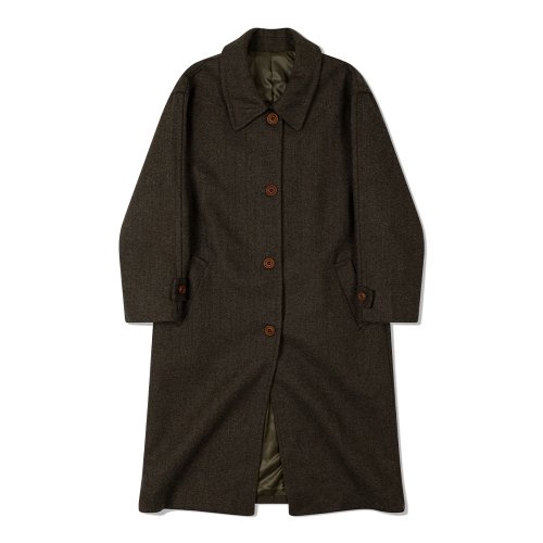 Шерстяное пальто-бальмакаан с переходами Khaki Brown