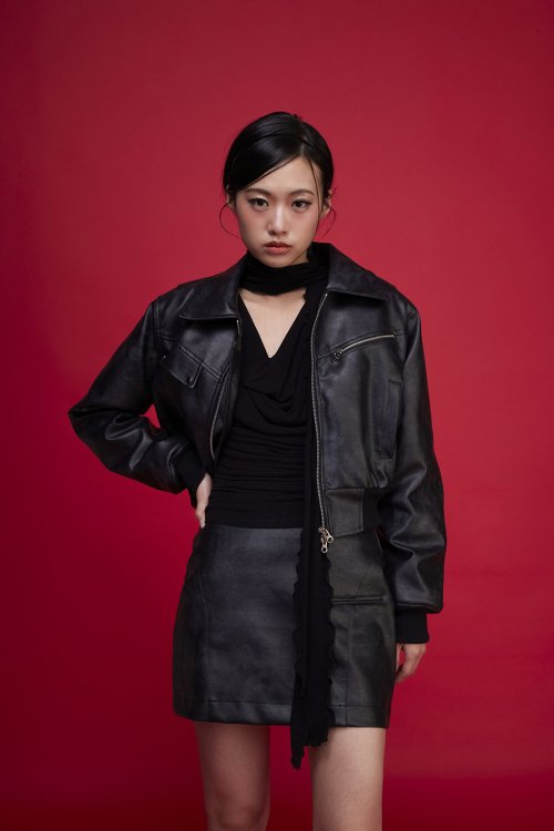 Black leather jumper sale