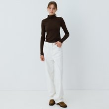 ribbed half turtle-neck (brown)