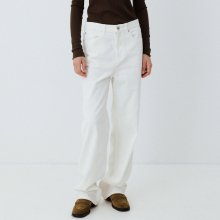 signature corduroy straight pants (white)