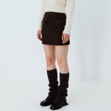 faux suede mini skirt (dark brown)