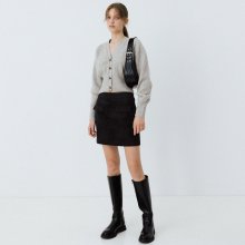 faux suede mini skirt (charcoal)