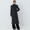 wool double-breasted coat (charcoal)