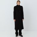 wool double-breasted coat (black)