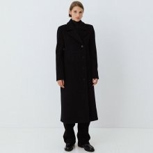 wool double-breasted coat (black)