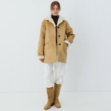 shearling half coat (beige)