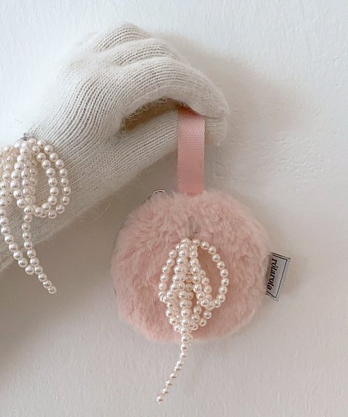 PEARL RIBBON ORNAMENT PINK