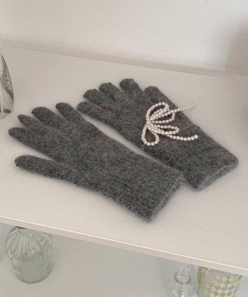 ☆韓国の人気☆【ROLAROLA】☆RIBBON ANGORA GLOVE.S☆関税込☆ 로라로라