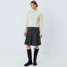 half neck zip-up pullover (ivory)