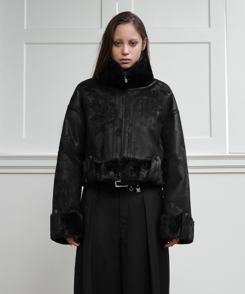 트리밍버드(TREEMINGBIRD) Crack Bold Crop Mustang [ Black