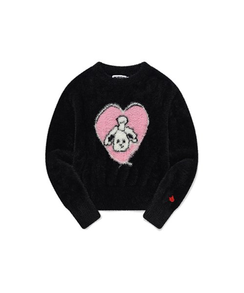 Musinsa Kirsh Witty Bunny Holiday Graphic Knit Black