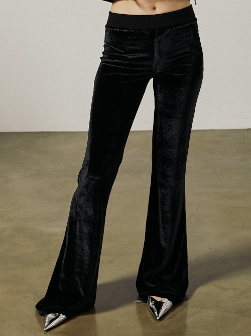 SYMBOL HOTFIX бархат BOOTCUT брюки чёрный
