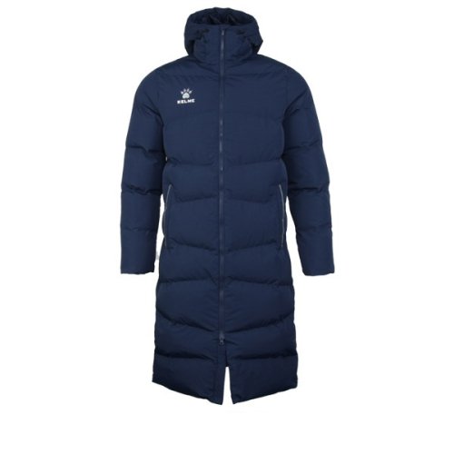 Длинный пуховик 8061mf1002 Dark Blue/Silver
