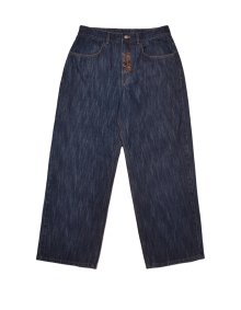 Double E logo denim pants - Dark Blue