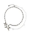 DOUBLE STAR NECKLACE SILVER