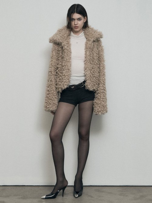 보헤미안 서울(BOHEMSEO) CLOUD FUR JACKET, BEIGE - 사이즈