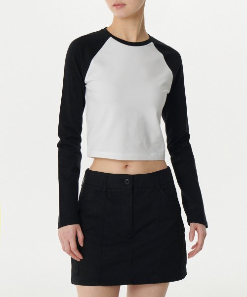 Hello My Besty ラグラン長袖Tシャツ ホワイト M 新品！ MUSINSA公式 | MUSINSA STANDARD WOMAN ウィメンズスリムクロップ