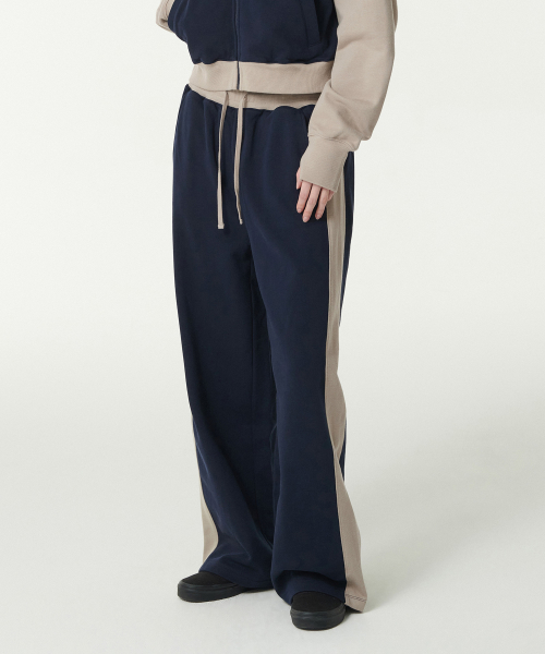 Женские спортивные брюки с лампасами [Navy/Greyish Beige]