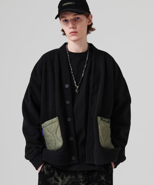 Флисовый кардиган semi overfit Black