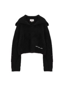 PLUFFY SAILOR KNIT CARDIGAN IN BLACK