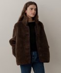 블랭크03(BLANK03) wool shearing reversible half coat (brown)