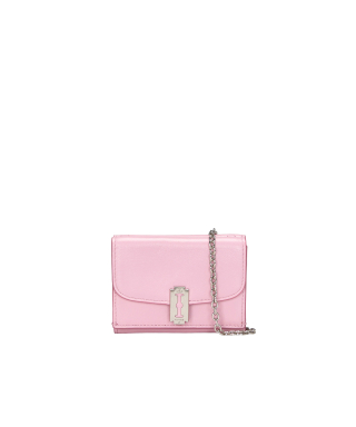 분크(VUNQUE) [고민시 PICK] Occam Lune Chain Folded Half Wallet (오캄 룬 체인 3단 반지갑) Bebe Pink 상품 이미지