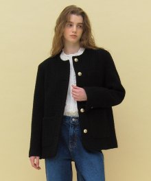 Bella tweed jacket - black