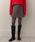 블랭크03(BLANK03) wool wrap mini skirt (light brown)