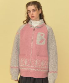 B Cowichan sweater - light pink