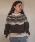 블랭크03(BLANK03) wool fair isle sweater (melange brown)