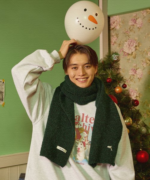 와이케이() 돌핀 부클 니트 머플러 그린 상품 이미지