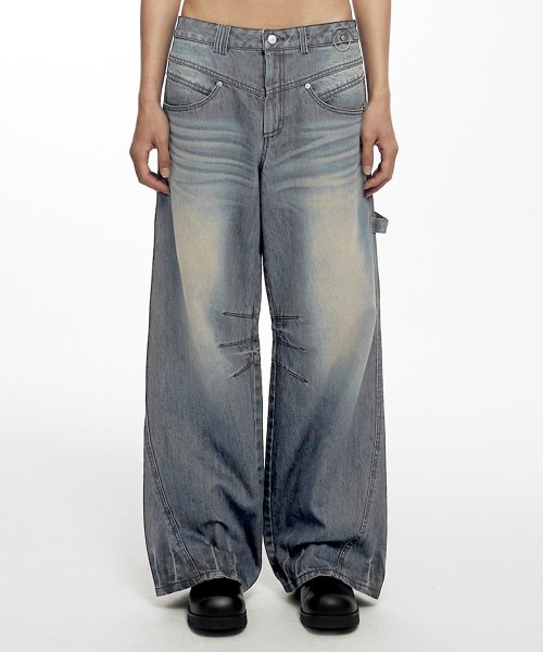 NACHE★韓国★人気★男女兼用★HIGHLIGHT WASHED JEANS (UNISEX) HIGHLIGHT WASHED JEANS (UNISEX) BLACK - NACHE