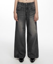 HIGHLIGHT WASHED JEANS (UNISEX) GRAY