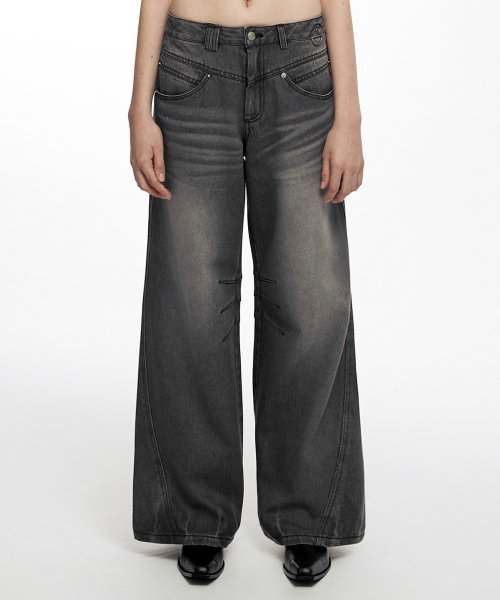NACHE★韓国★人気★男女兼用★HIGHLIGHT WASHED JEANS (UNISEX) 나체(NACHE) HIGHLIGHT WASHED JEANS (UNISEX) GRAY - 사이즈