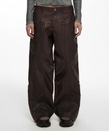 INDUSTRIAL LEATHER PANTS (UNISEX) BROWN