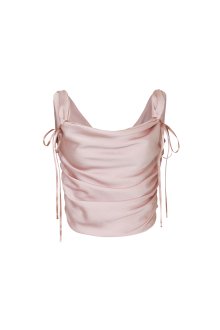 DEW COWL SATIN TOP pink