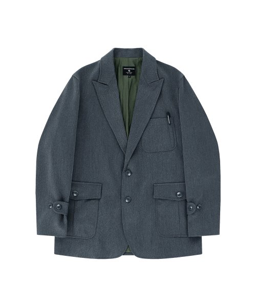 LOOSED SINGLE WORKWEAR JACKET_GRAY